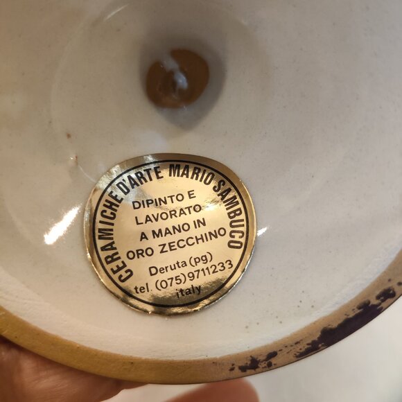 Antique Byzantine Italian Pottery Pitcher Handcrafted Vase with gold paint - Picture 2 of 4